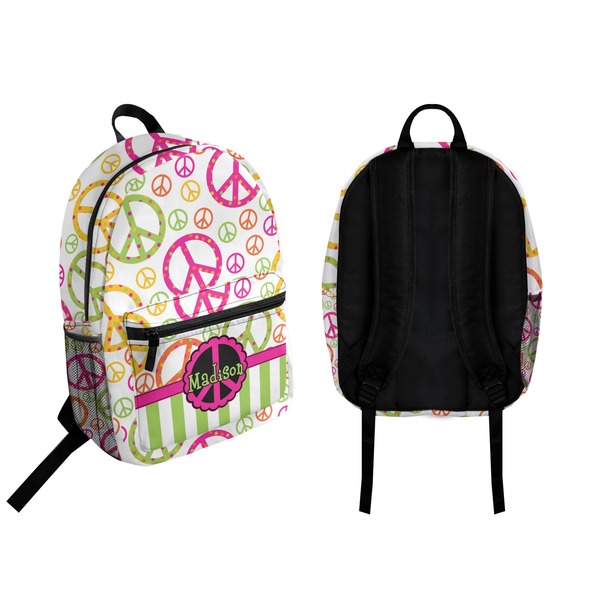 Peace Sign Backpack front and back - Apvl