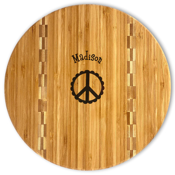 Custom Peace Sign Bamboo Cutting Board (Personalized)