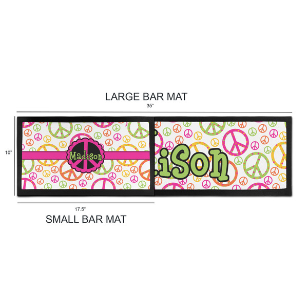 Peace Sign Bar Mats - Sizing Chart