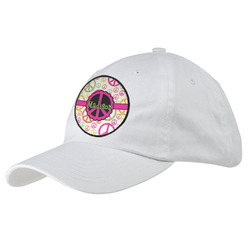 Peace Sign Baseball Cap - White (Personalized)