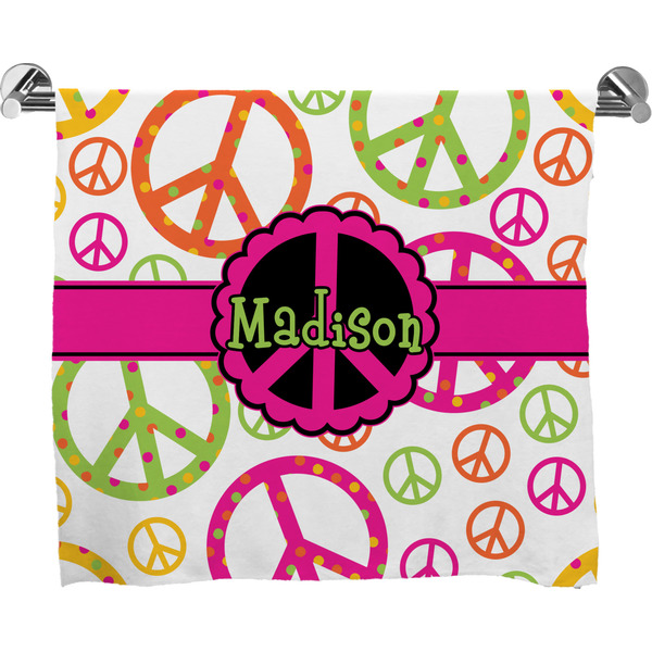 Custom Peace Sign Bath Towel (Personalized)