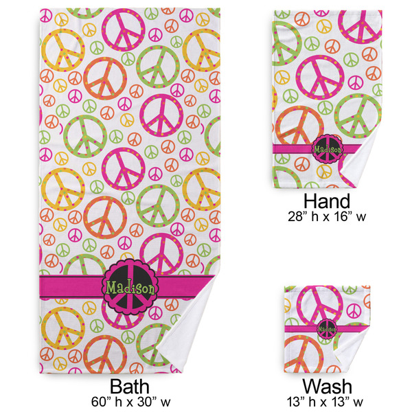 Peace Sign Bath Towel Sets - 3-piece - Approval