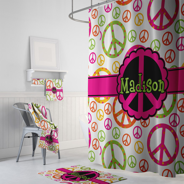 Peace Sign Bath Towel Sets - 3-piece - In Context