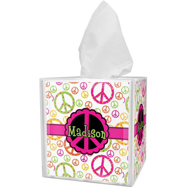 Custom Peace Sign Tissue Box Cover (Personalized)