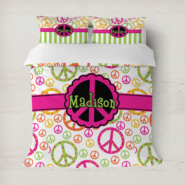 Custom Peace Sign Duvet Cover (Personalized)