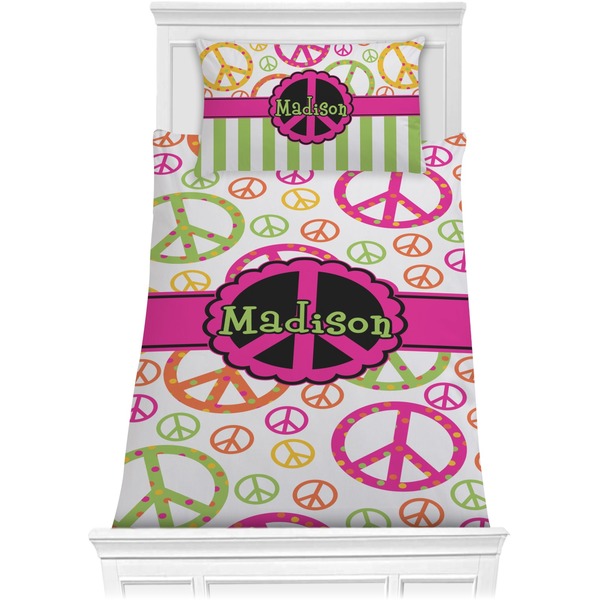 Custom Peace Sign Comforter Set - Twin XL (Personalized)