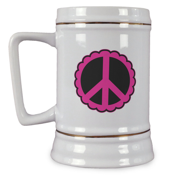Custom Peace Sign Beer Stein (Personalized)