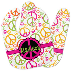 Peace Sign Baby Bib w/ Name or Text