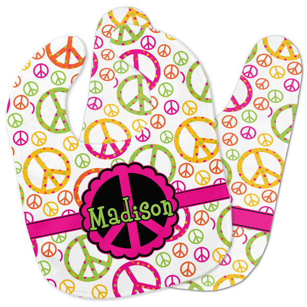 Custom Peace Sign Baby Bib w/ Name or Text