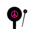 Peace Sign Black Plastic 4" Food Pick - Round - Closeup