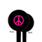 Peace Sign Black Plastic 4" Food Pick - Round - Single Sided - Front & Back