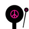 Peace Sign Black Plastic 6" Food Pick - Round - Closeup