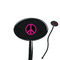 Peace Sign 7" Oval Plastic Stir Sticks - Black - Single Sided