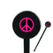 Peace Sign Black Plastic 7" Stir Stick - Round - Closeup