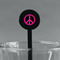 Peace Sign Black Plastic 7" Stir Stick - Round - Main