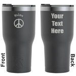 Peace Sign RTIC Tumbler - Black - Engraved Front & Back (Personalized)