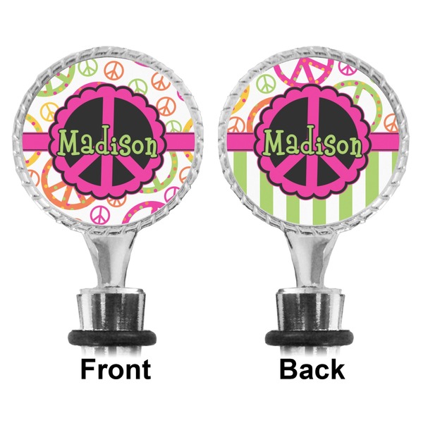 Peace Sign Bottle Stopper - Front and Back