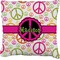 Peace Sign Burlap Pillow 16"