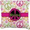 Peace Sign Faux-Linen Throw Pillow 18" (Personalized)