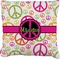 Peace Sign Faux-Linen Throw Pillow 20" (Personalized)