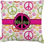 Peace Sign Faux-Linen Throw Pillow 26" (Personalized)