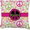 Peace Sign Faux-Linen Throw Pillow 26" (Personalized)