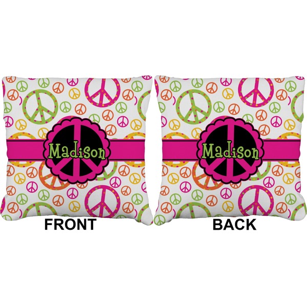 Peace Sign Burlap Pillow Approval
