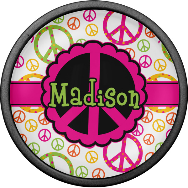 Peace Sign Cabinet Knob - Black - Front