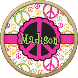 Peace Sign Cabinet Knob - Gold (Personalized)