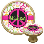 Peace Sign Cabinet Knob - Gold (Personalized)