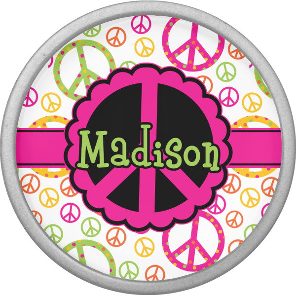 Peace Sign Cabinet Knob - Nickel - Front