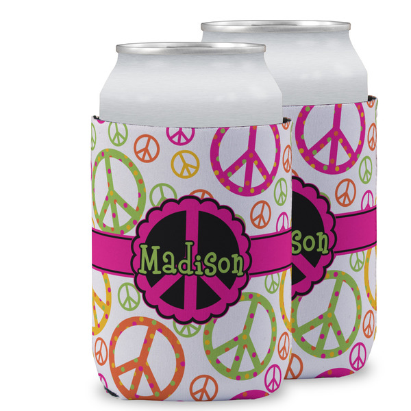 Custom Peace Sign Can Cooler (12 oz) w/ Name or Text