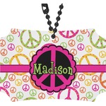 Peace Sign Rear View Mirror Ornament (Personalized)