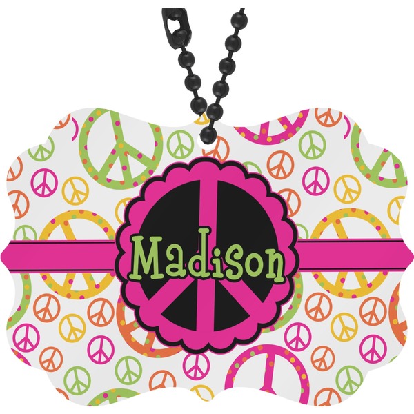 Custom Peace Sign Rear View Mirror Charm (Personalized)