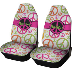 Peace Sign Car Seat Covers (Set of Two) (Personalized)