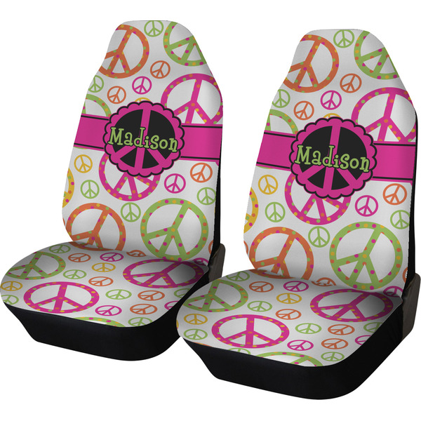 Custom Peace Sign Car Seat Covers (Set of Two) (Personalized)