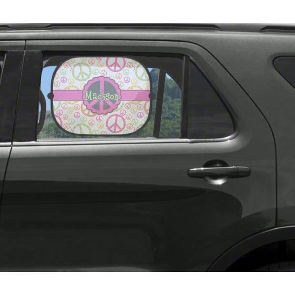 Peace Sign Car Sun Shade Black - In Car Window