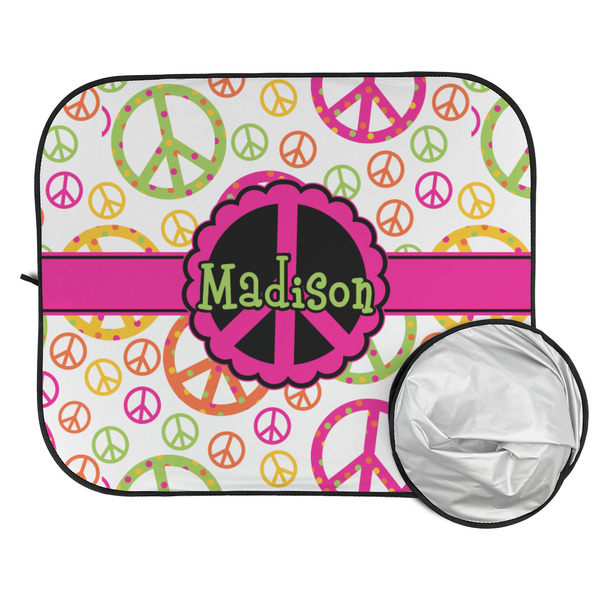 Peace Sign Car Sun Shades - FOLDED & UNFOLDED