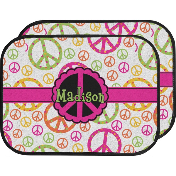 Peace Sign Custom Car Floor Mats (Back Seat)