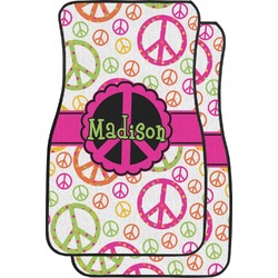 Peace Sign Car Floor Mats (Front Seat) (Personalized)