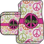 Peace Sign Car Floor Mats Set - 2 Front & 2 Back (Personalized)