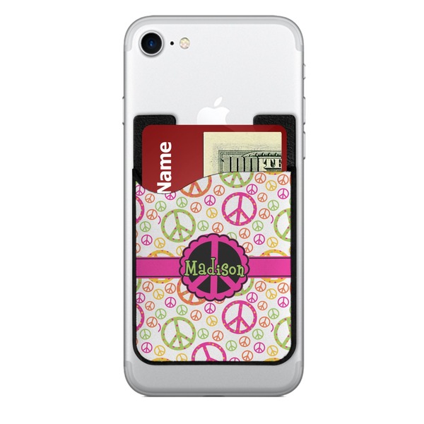 Custom Peace Sign 2-in-1 Cell Phone Credit Card Holder & Screen Cleaner (Personalized)