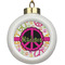 Peace Sign Ceramic Ball Ornament (Personalized)