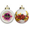 Peace Sign Ceramic Christmas Ornament - Poinsettias (APPROVAL)
