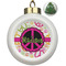 Peace Sign Ceramic Christmas Ornament - Xmas Tree (Front View)