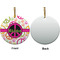 Peace Sign Ceramic Flat Ornament - Circle Front & Back (APPROVAL)