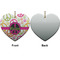 Peace Sign Ceramic Flat Ornament - Heart Front & Back (APPROVAL)