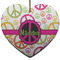 Peace Sign Ceramic Flat Ornament - Heart (Front)