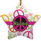 Peace Sign Ceramic Flat Ornament - Star (Front)