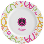 Peace Sign Ceramic Dinner Plates (Set of 4)